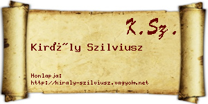 Király Szilviusz névjegykártya